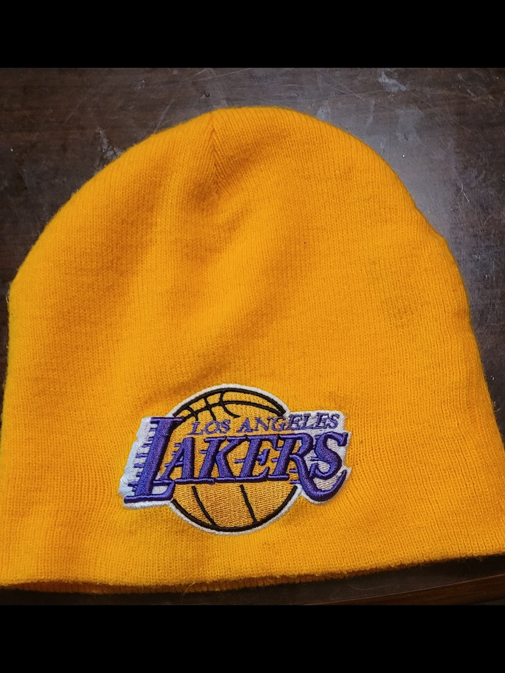 Gold Lakers Beanie Hat